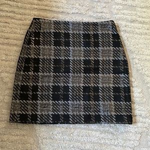 Loft Black and Grey Plaid Skirt- Size 4